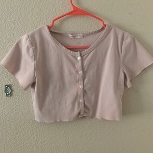 Pink button up top